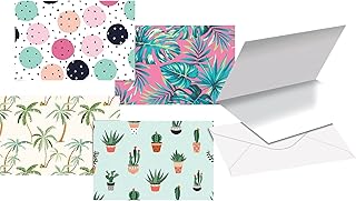 Better Office Products 100-Pack All Occasion Greeting Cards, Assorted Blank Note Cards, 4 x 6 inch, 6 Cute & Fun Mixed Designs, Blank Inside, with Envelopes, 100 Pack