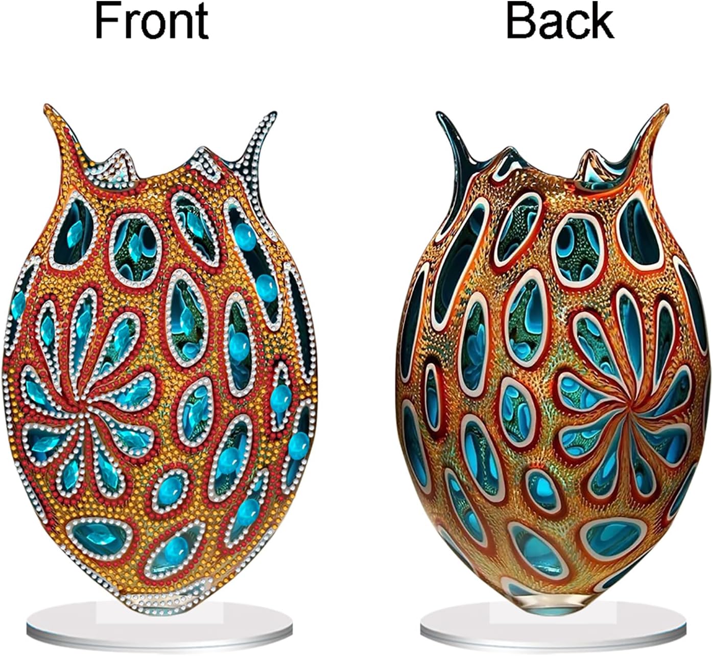 ARTopet 4Pcs DIY Diamond Desktop Ornament Flat Colored Vase Special Shaped Crystal Diamond Art Painting Double Sided Pattern Single Sided Diamond Home Tabletop Ornaments Decor-Vases