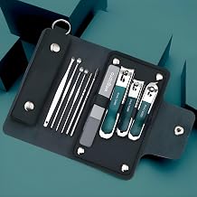10 in 1 Nail Cutter Set, Stainless Steel Nail Clippers for Precision Toenail and Fingernail Trimming, Manicure Kit with Large, Medium, Oblique Clippers & Filer, Anti-Slip Handle, Rust-Resistant