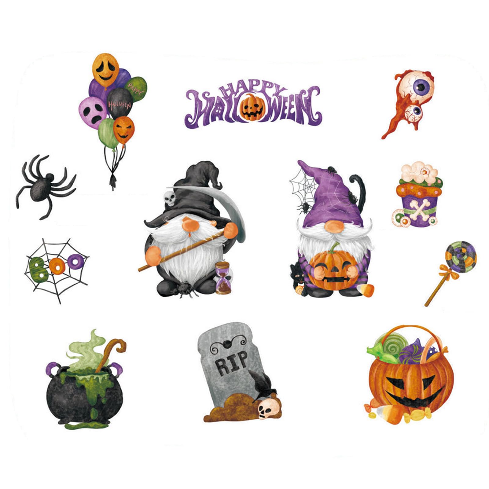 Elnwnnkc Halloween Fridges Magnets Refrigerator Stickers, Festival Door Cling for Window Fridges Refrigerator Cover Art