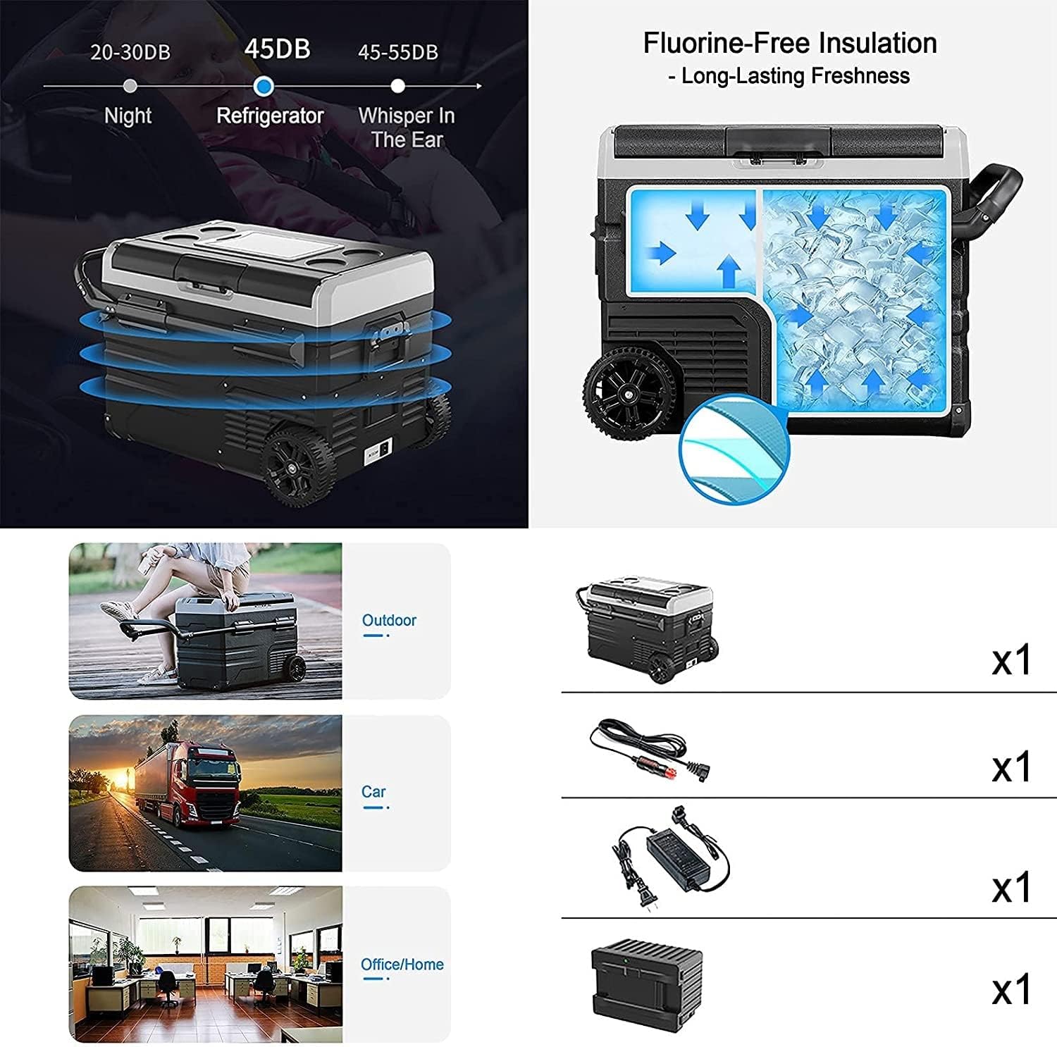 Portable Thermoelectric Cooler and Warmer Refrigerators Great for Bedroom/Office/Car/Dorm Mini Fridge (Black)