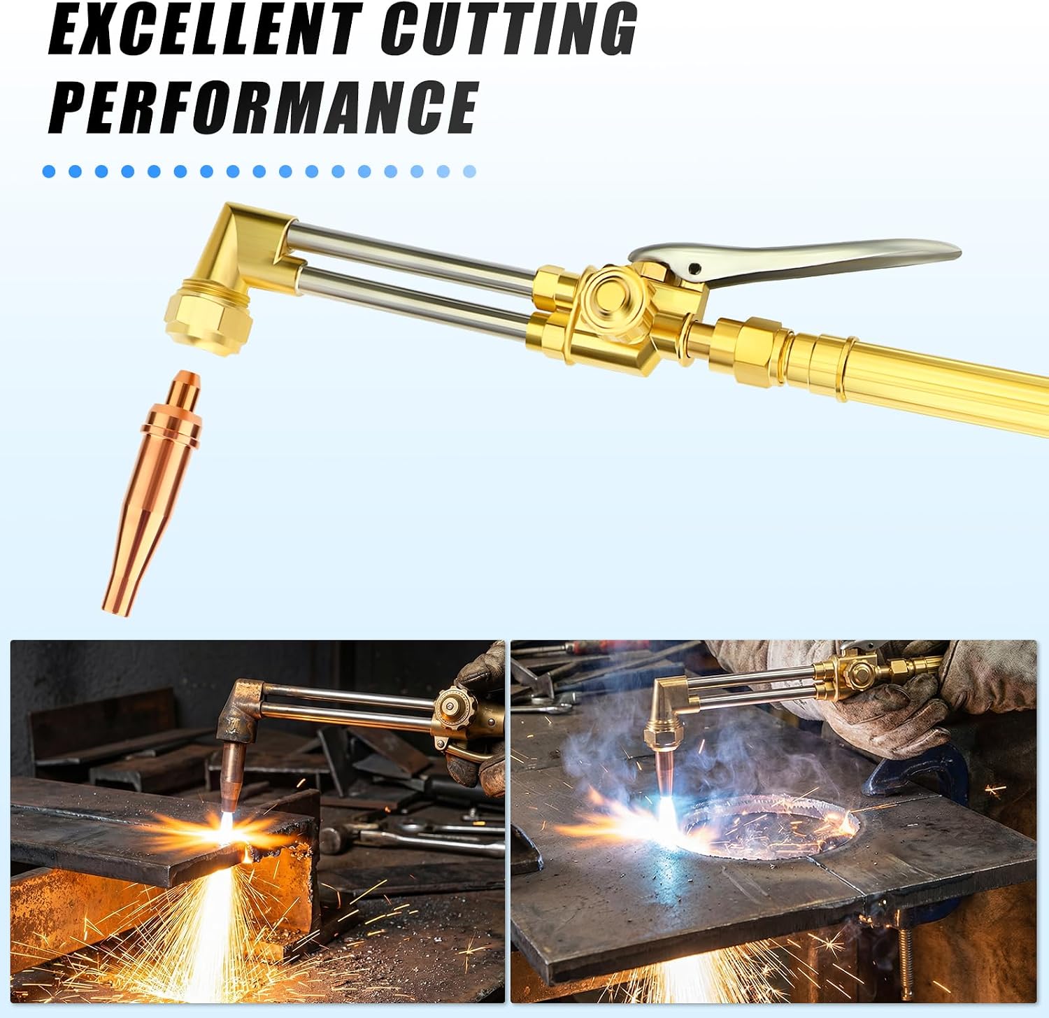 4PCS 1-101 Series Acetylene Cutting Torch Tips, Size 0-3 Include 0-1-101, 1-1-101, 2-1-101, 3-1-101 for Victor Type Cutting Torch, Welding Acetylene Gas Cutting Tips