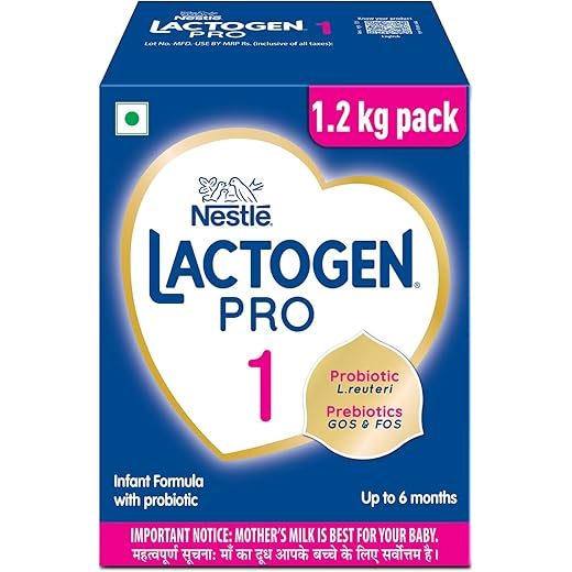 Lactogen Pro 1 Powder, 1.2Kg Pack, 0-6 Months, Infant Formula With Probiotic And Prebiotics