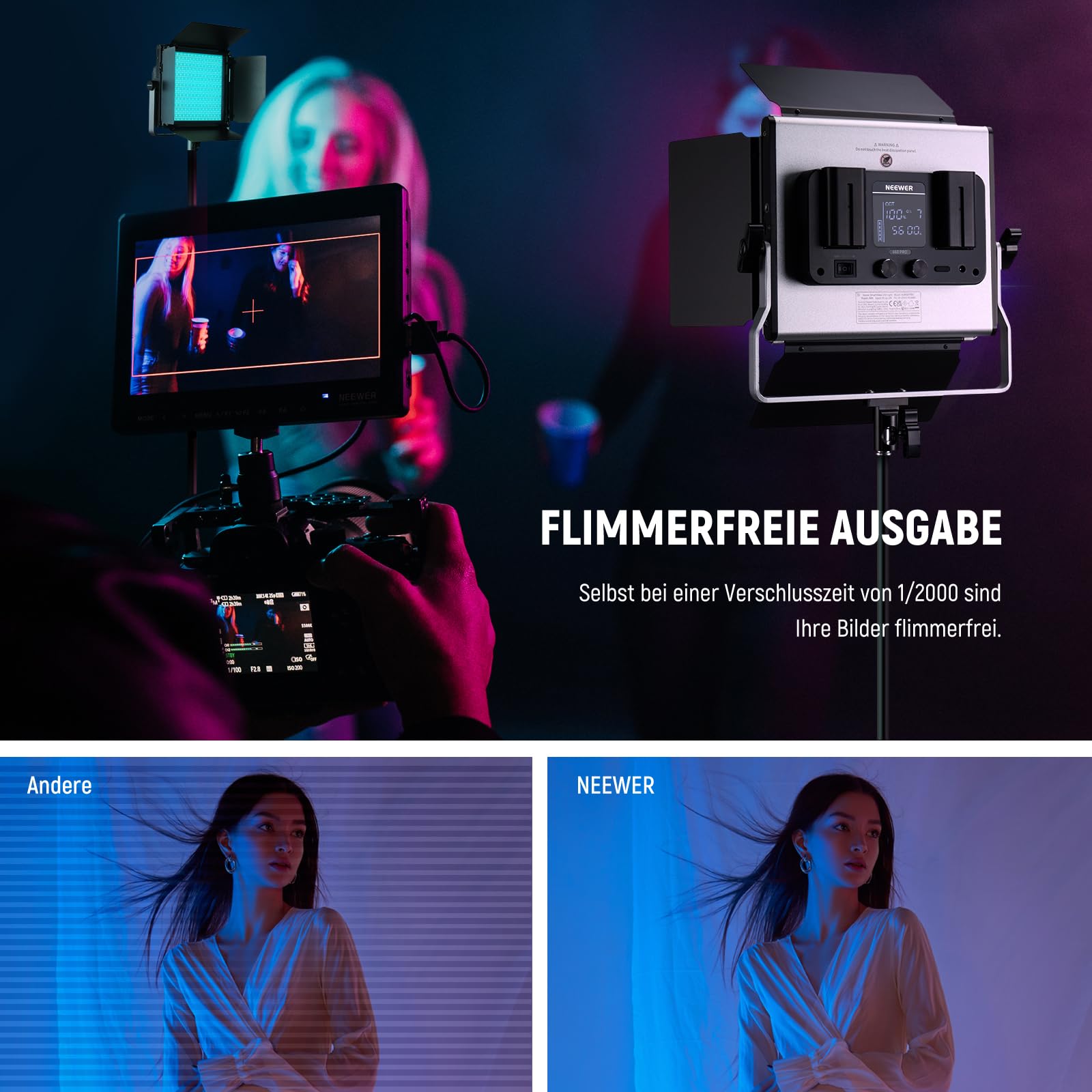 Neewer Upgrades 660 PRO II RGB LED Videolicht mit App Steuerung & Stativ Ständer – Bild 6