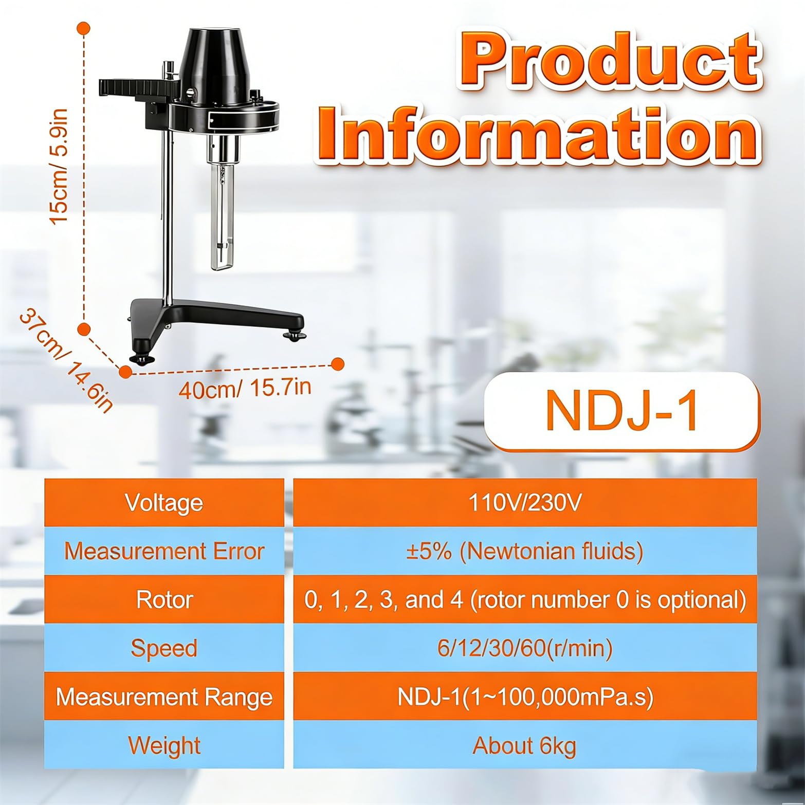 Viscosímetro Rotacional De Laboratorio Ndj-1, 10-100 000 Mpa·s, Precisión De ±5%, para Tintas, Pinturas, Recubrimientos, Adhesivos, Grasas Y Cosméticos