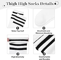 Vista 10 de Zando Paquete de 6 calcetines de algodón para mujer, por encima de la rodilla, calcetines a rayas para botas y calentadores de piernas para uso 6