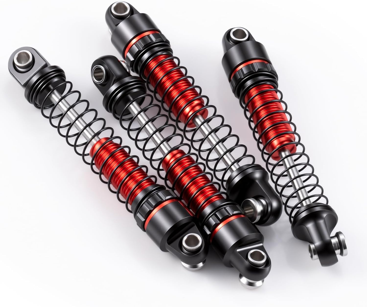 RCLIONS Aluminum RC Car Shocks 28mm Shock Absorber for AXIAL SCX30 K10 JLU 1/30th RC Crawler Car Upgrade Parts (Red)