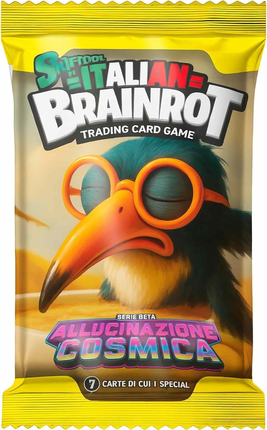 Skifidol Italian Brainrot Serie Beta Allucinazione Cosmica, Box da 12 Bustine, 7 Carte per Bustina, Gioco di Carte Collezionabili