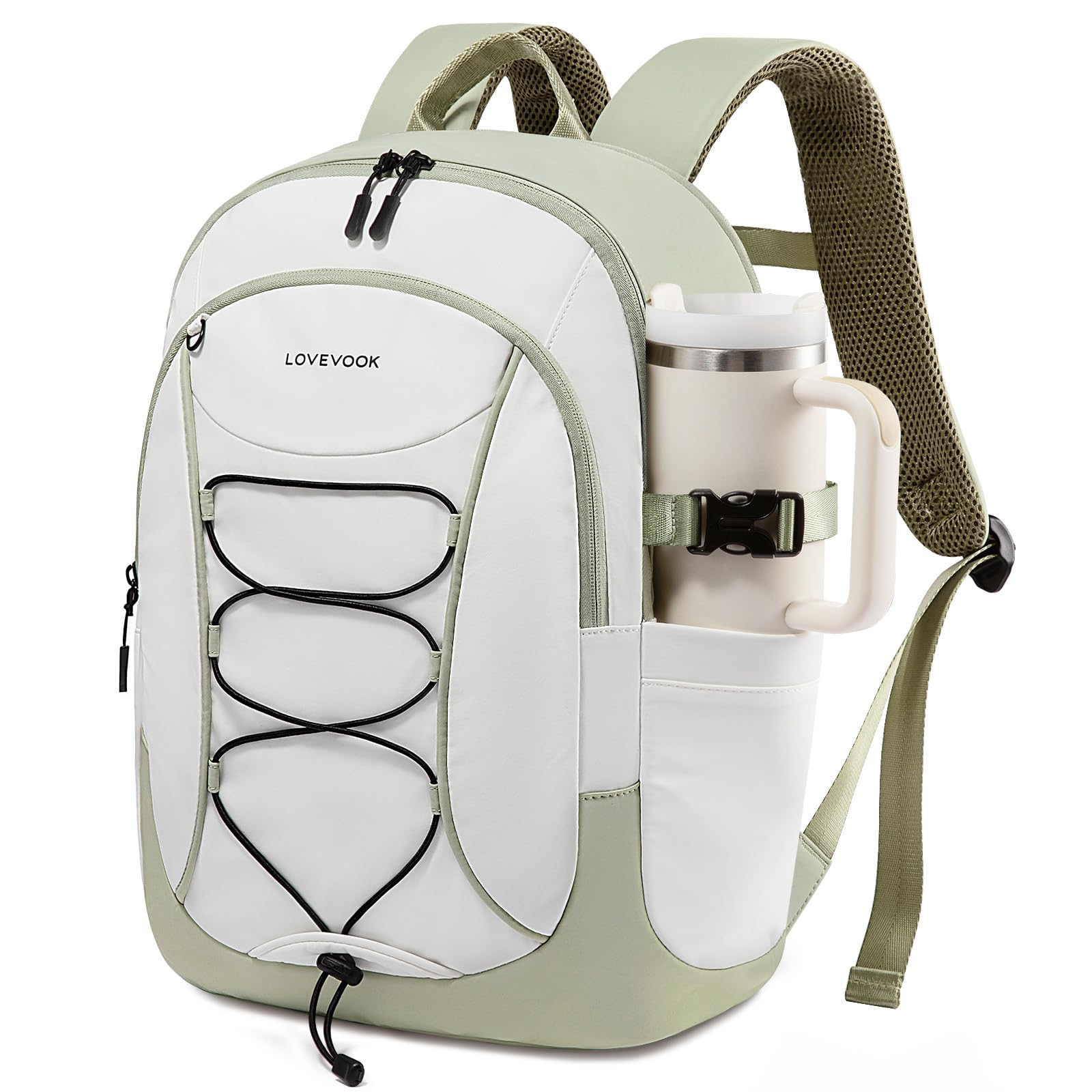 LOVEVOOK Mens Backpack with Giant Tumbler Holder Pocket,15.6 Inch Everyday Laptop Backpack Commuter Travel Work Computer Bag for Women,Casual Hiking