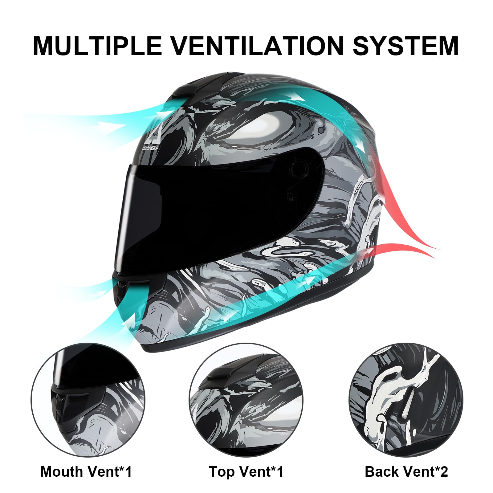 Amazon.com: TRIANGLE Motorcycle Helmets Full Face Motorcycle Helmet for Men & Women with Tinted and Clear Visor Meet Dot Approved (Gray, S) : Automotive Amazon.com: TRIANGLE Motorcycle Helmets Full Face Motorcycle Helmet for Men & Women with Tinted and Clear Visor Meet Dot Approved (Gray, S) : Automotive