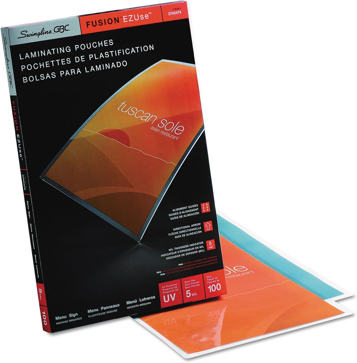 Swingline GBC 3740474 Fusion EZUse Premium Laminating Pouches 5 mil 11 1/2 x 17 1/2 100/Box