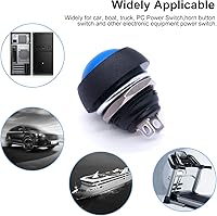 Vista 22 de Twidec /6 unids interruptor de botón momentáneo de 0.472 in agujero de montaje de 1/2 "encendido apagado mini redondo impermeable negro con cables