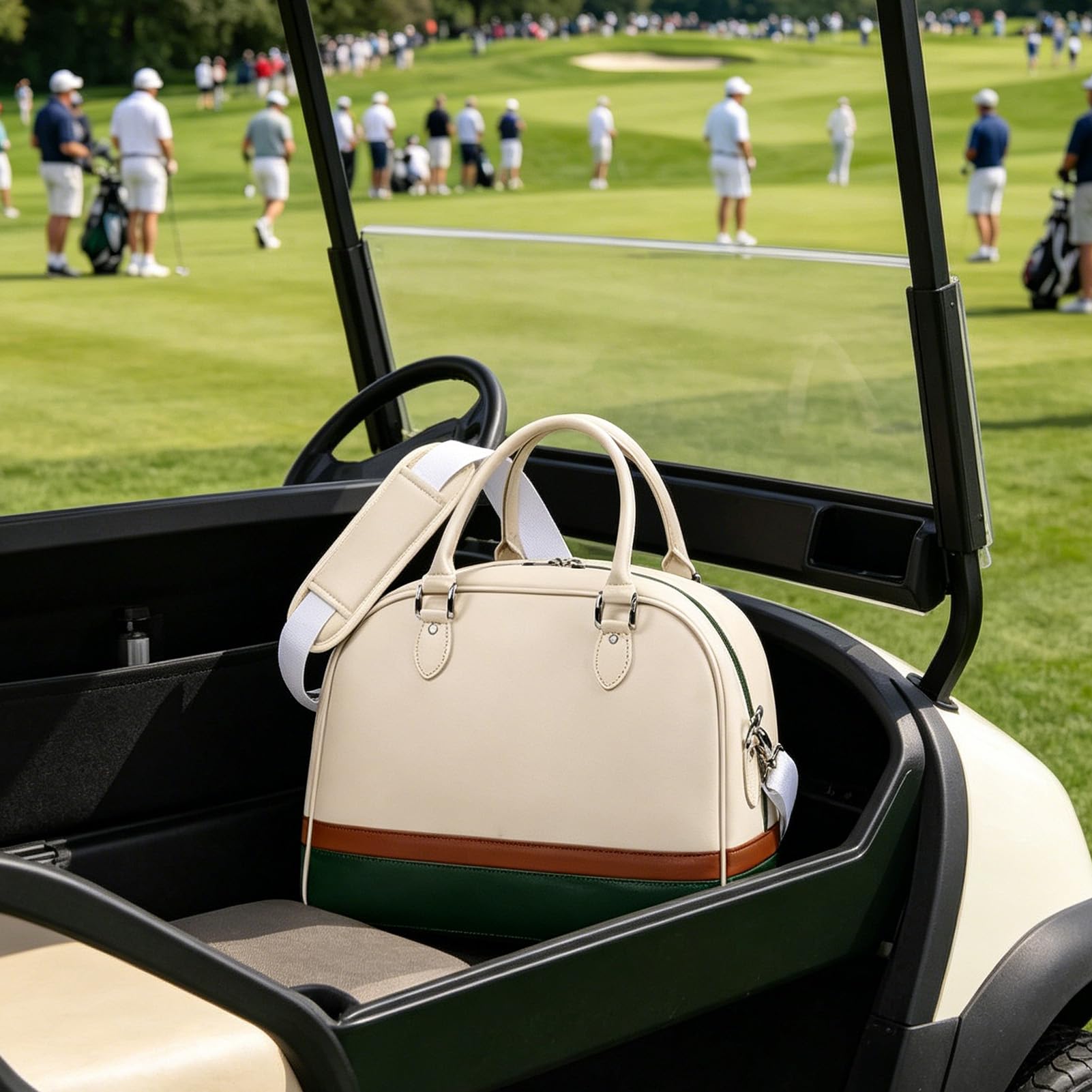 ZJchao Leichte Golftasche, Hochwertige Kunstledertasche mit Mehreren Fächern für Damen, Golfzubehör, Kleidung, Reisen