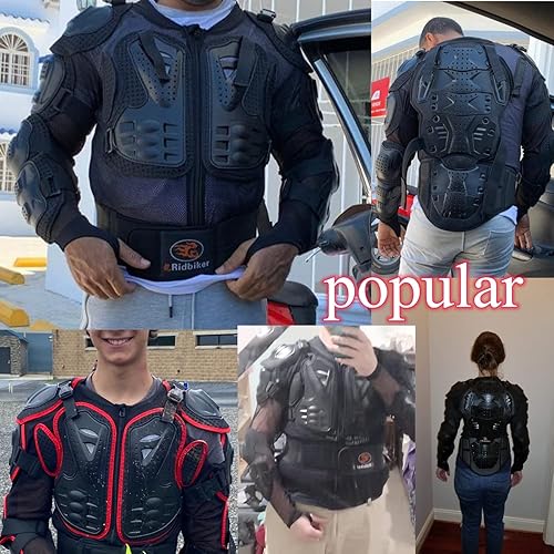 Miniatura 2 de Ridbiker - Protector de blindaje desmontable, de cuerpo completo, para motocicleta, chaqueta de carreras, motocross, camisa protectora para pecho y