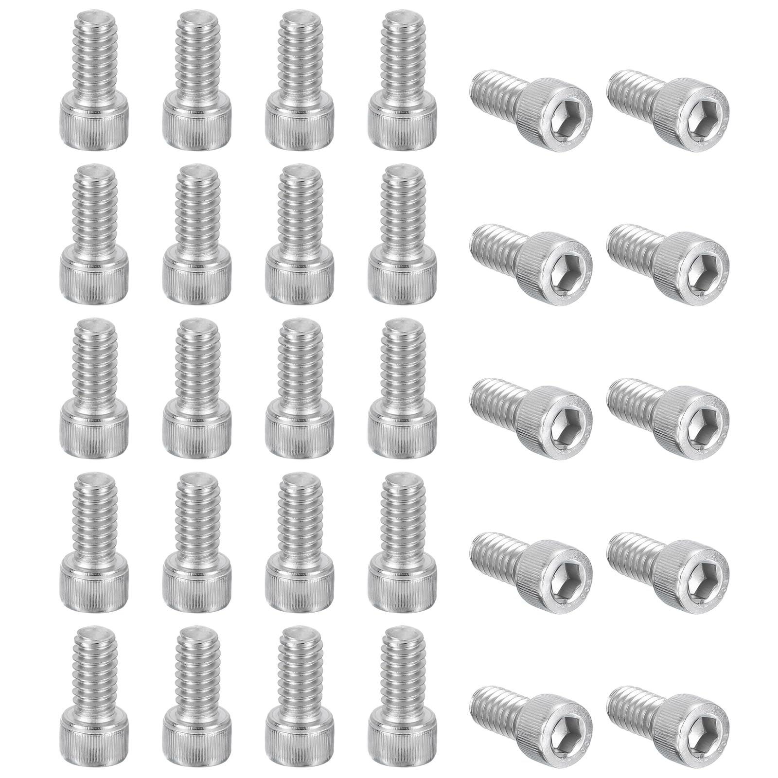 PATIKIL 1/4-20 x 1/2" Hex Socket Cap Head Screw Bolt, 30Pcs 304 Stainless Steel 18-8
