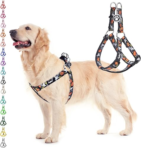 Miniatura 78 de PUPTECK Arnés para perro sin tirones, suave y ajustable, de nailon básico, chaleco para cachorros para caminar al aire libre con etiqueta