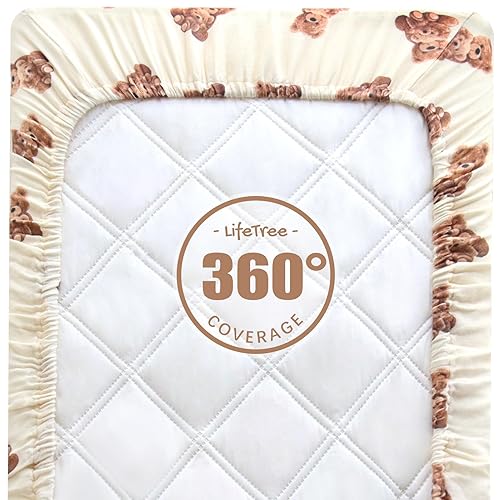 Miniatura 7 de LifeTree Funda para cambiador de muselina para bebés, niñas y niños, 70% viscosa de bambú y 30% algodón, natural y cómodo para cambiar pañales,