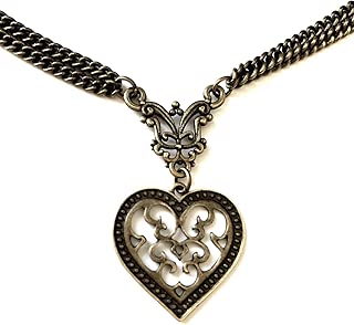 Vintage Heart Necklace Bronze Bohemian Filigree - 8th Wedding / 19th Wedding - Boxed & Gift Wrapped - coolthings.us