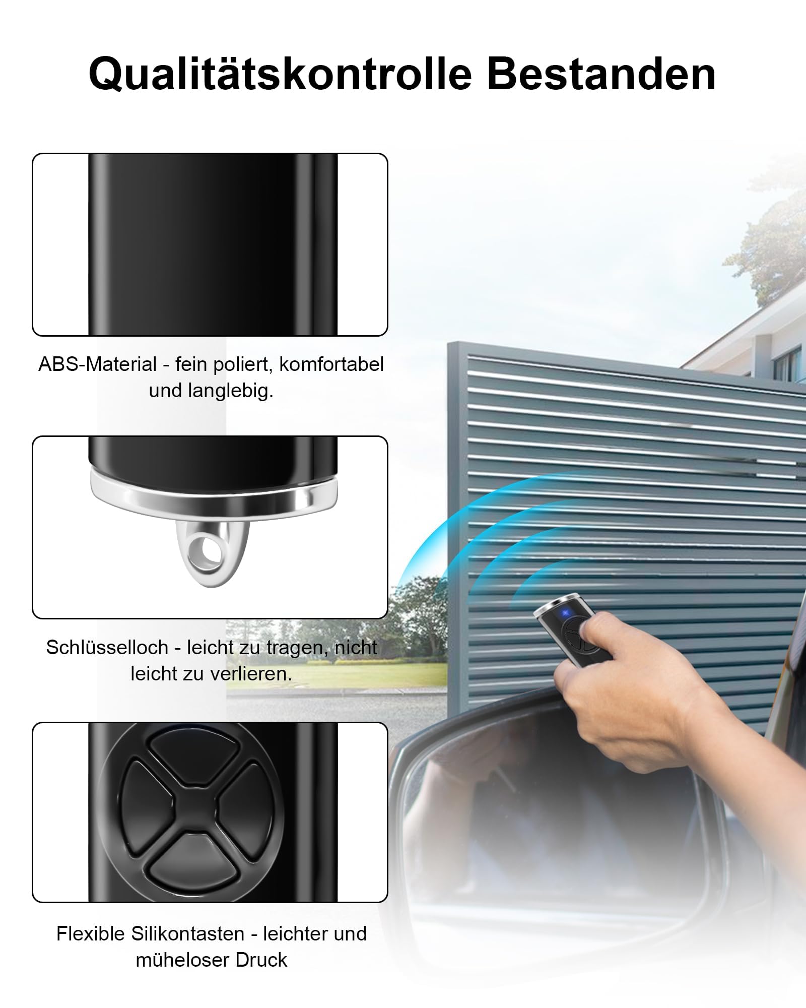 868MHz Télécommande pour HSE4 BS,4 Canaux Télécommande de rechange,Bip Portail Porte De Garage Compatible avec HSM4 HSE2 HS1 HS4 HSZ1(2PCS)