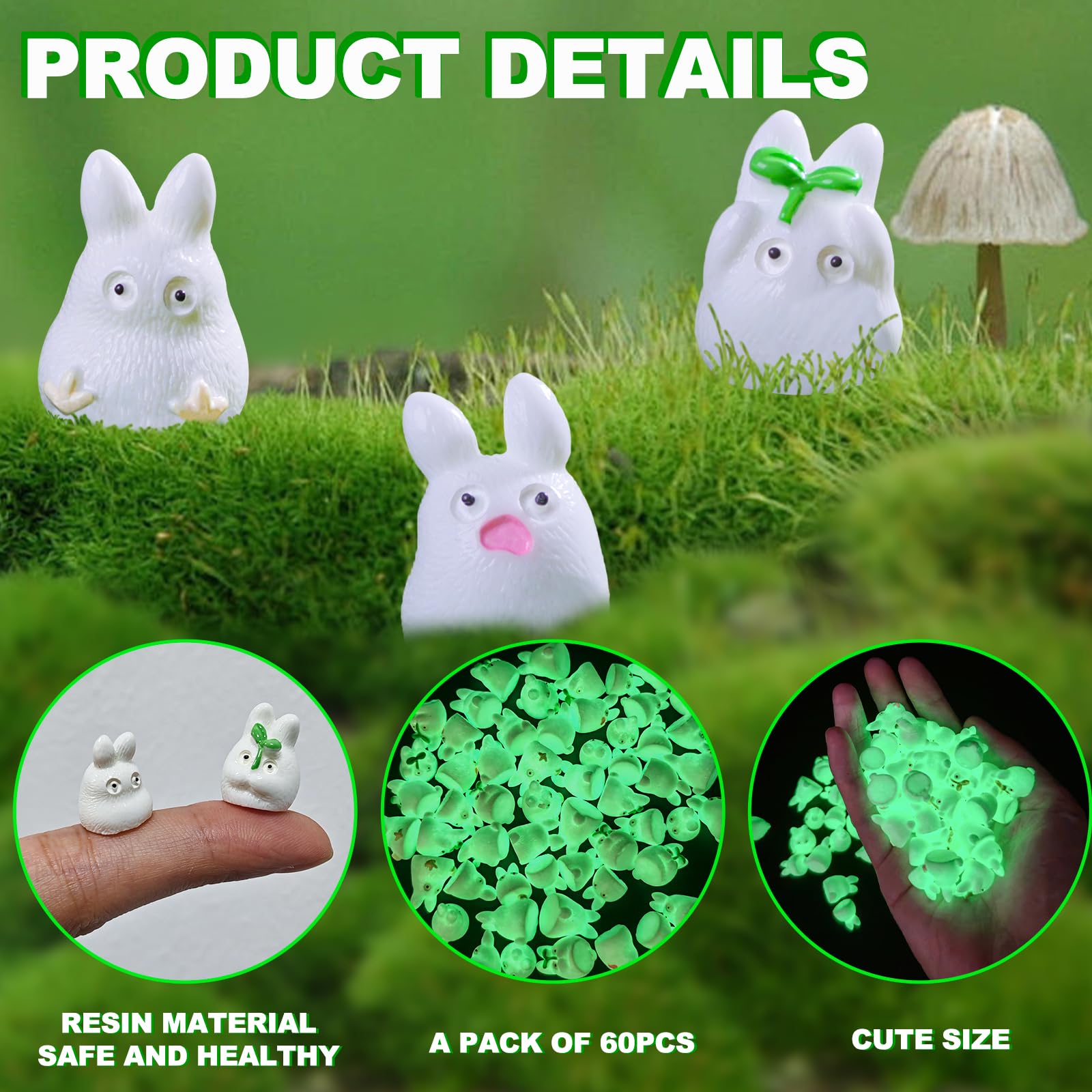 Lot De 100 Mini Figurines Fantômes Phosphorescentes En Résine Pour