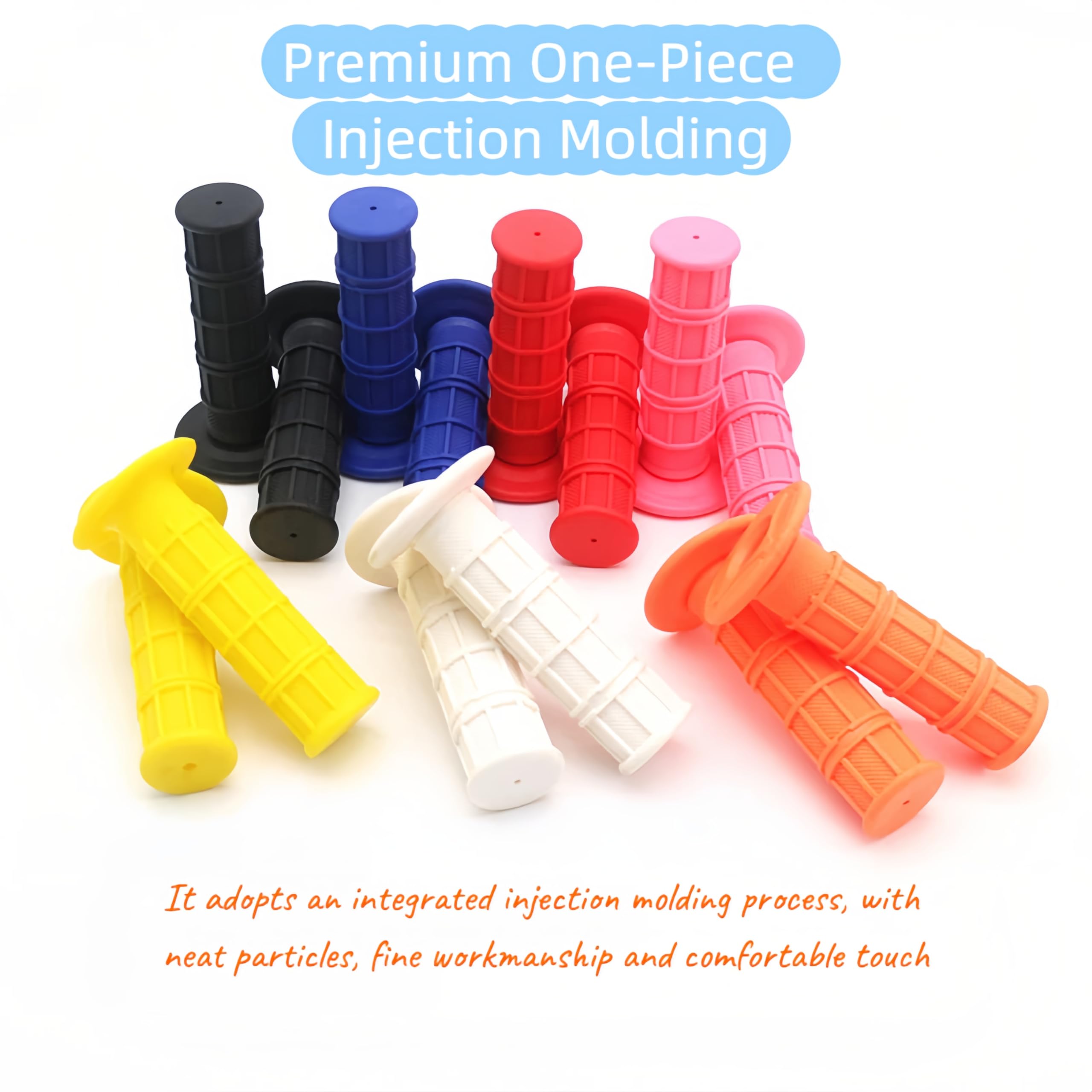Pixywell Professional Waffle Grip Motorcycle Handlebar Grips - Anti Vibration, Waterproof, Non Slip - Universal 7/8" Fit for Harley, Yamaha, Honda, Dirt & Street Bike,Vibrant Colors — view 5