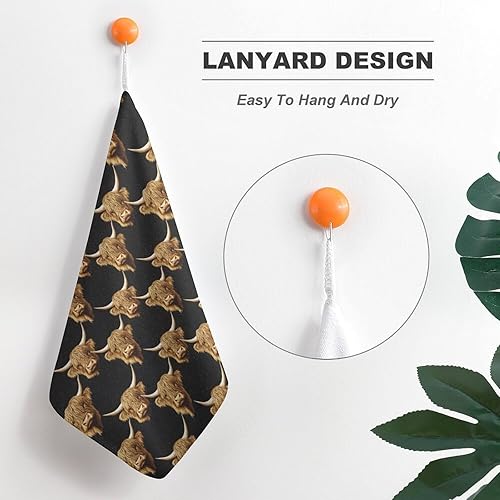 Miniatura 5 de Decorative Hand Towels for Bathroom - Retro Realistic Cow Print Soft Absorbent Small Bath Hand Towels for Kitchen, Farmhouse, Spa, Hotel, Guest Tea