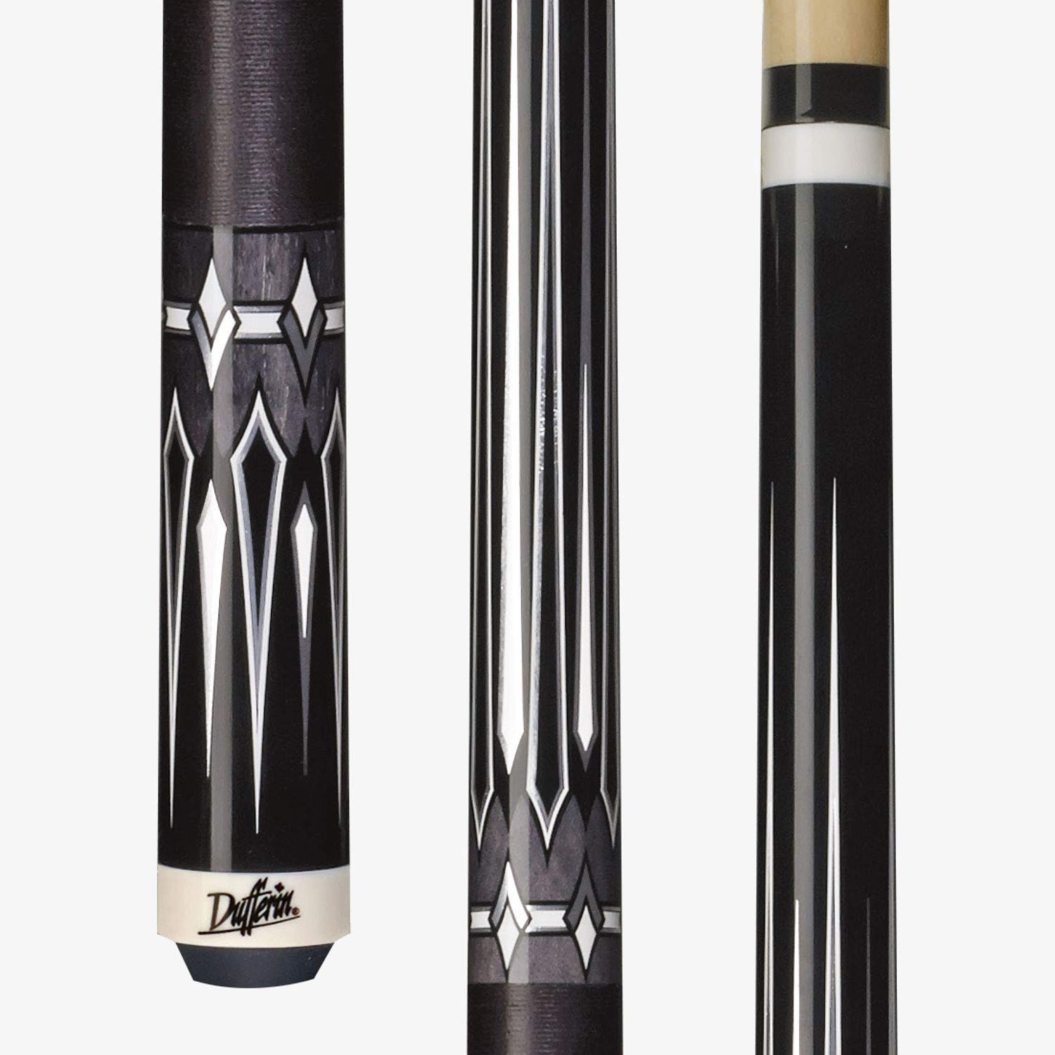 Dufferin D-490 Billiards Playing Cue Pool Stick Double Tiger Everst Laminated Tip Pressed Black Irish Linen Wrap