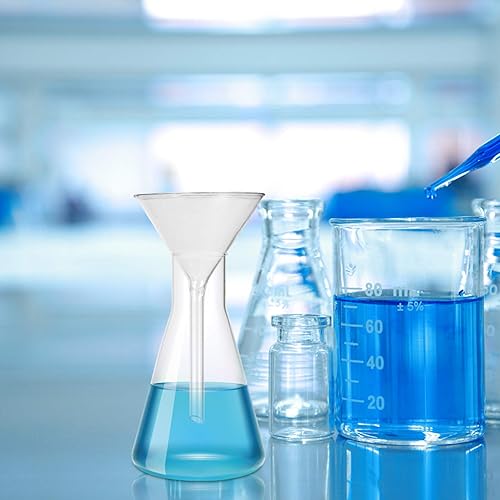 Miniatura 9 de Hemobllo Juego de embudo de vidrio de embudo de polvo, cristalería para laboratorios de 1.772 in, 1.969 in, 2.953 in, 3.937 in (4 piezas)