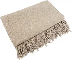 Manta Para Sofá Em Algodão Caramelo Mesclado 2,40 X 1,80