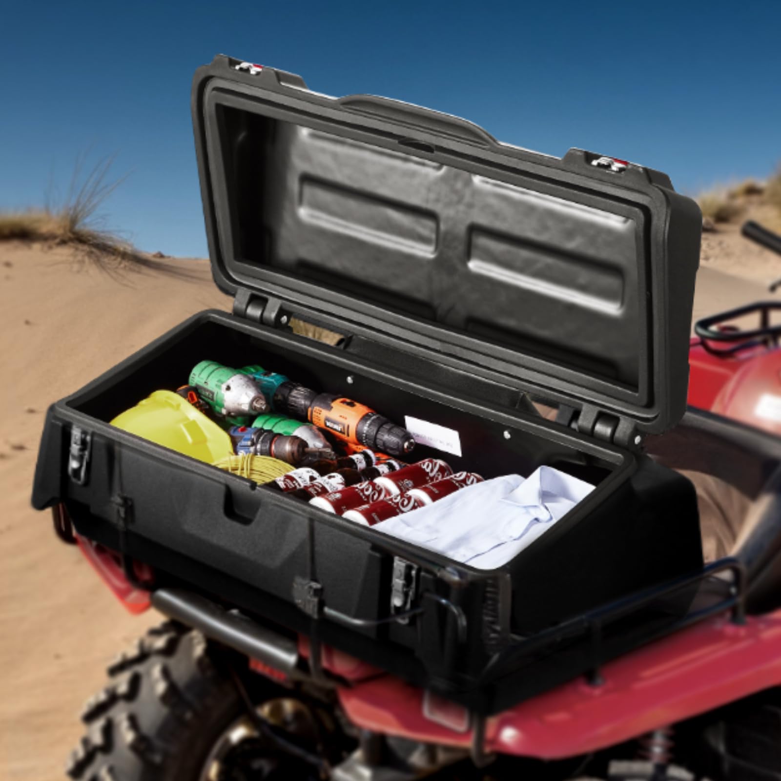 VEVOR Contenitore Sdraio da Auto ATV UTV Posteriore 95L LLDPE Impermeabile con Serratura Nero