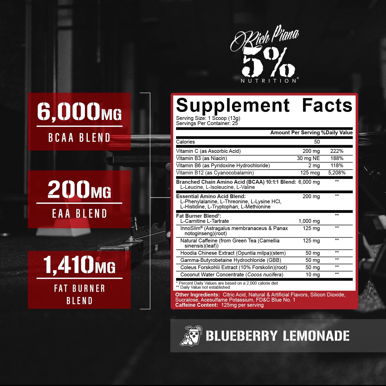 5% Nutrition AllDayYou Shred Fat Burner BCAA Powder (Blueberry Lemonade) — Amazon image 2
