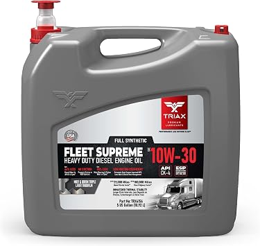 TRIAX Fleet Supreme 10W-30 API CK-4 Full Synthetic Heavy Duty Diesel Engine Oil | Moly Boron Friction Modified | Extended Drain 5 Gallon