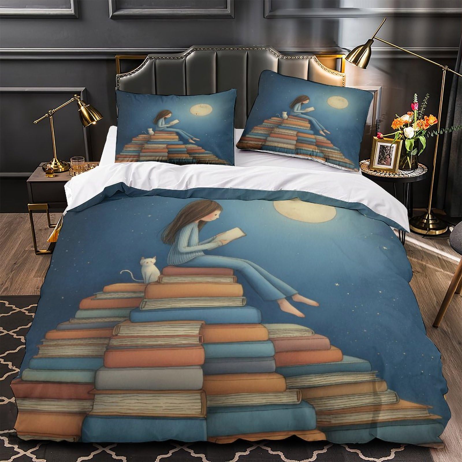 Parure de lit 3D pour chambre ado avec housse de couette lit simple 135x200