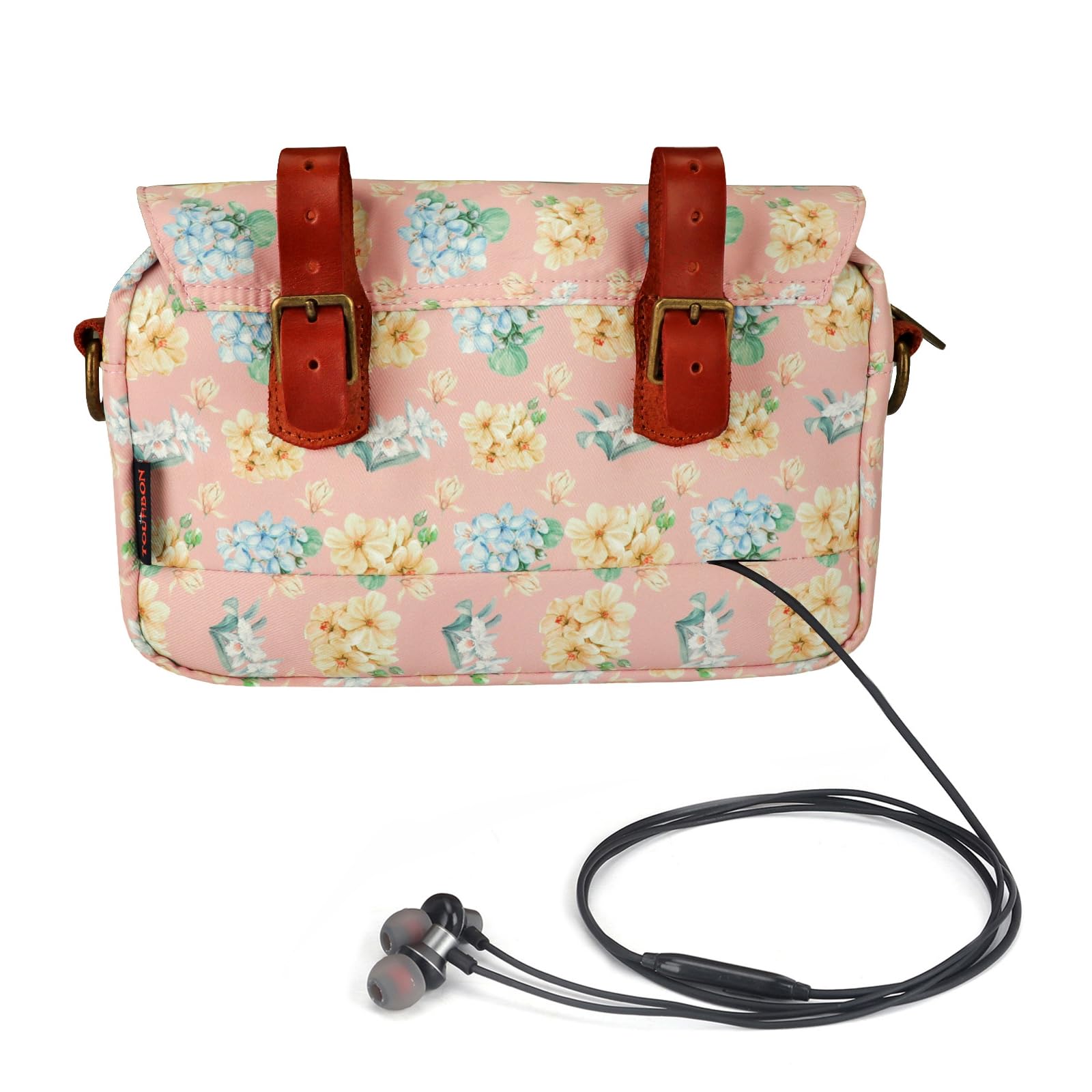 TOURBON - Borsa da manubrio in tela impermeabile, motivo floreale