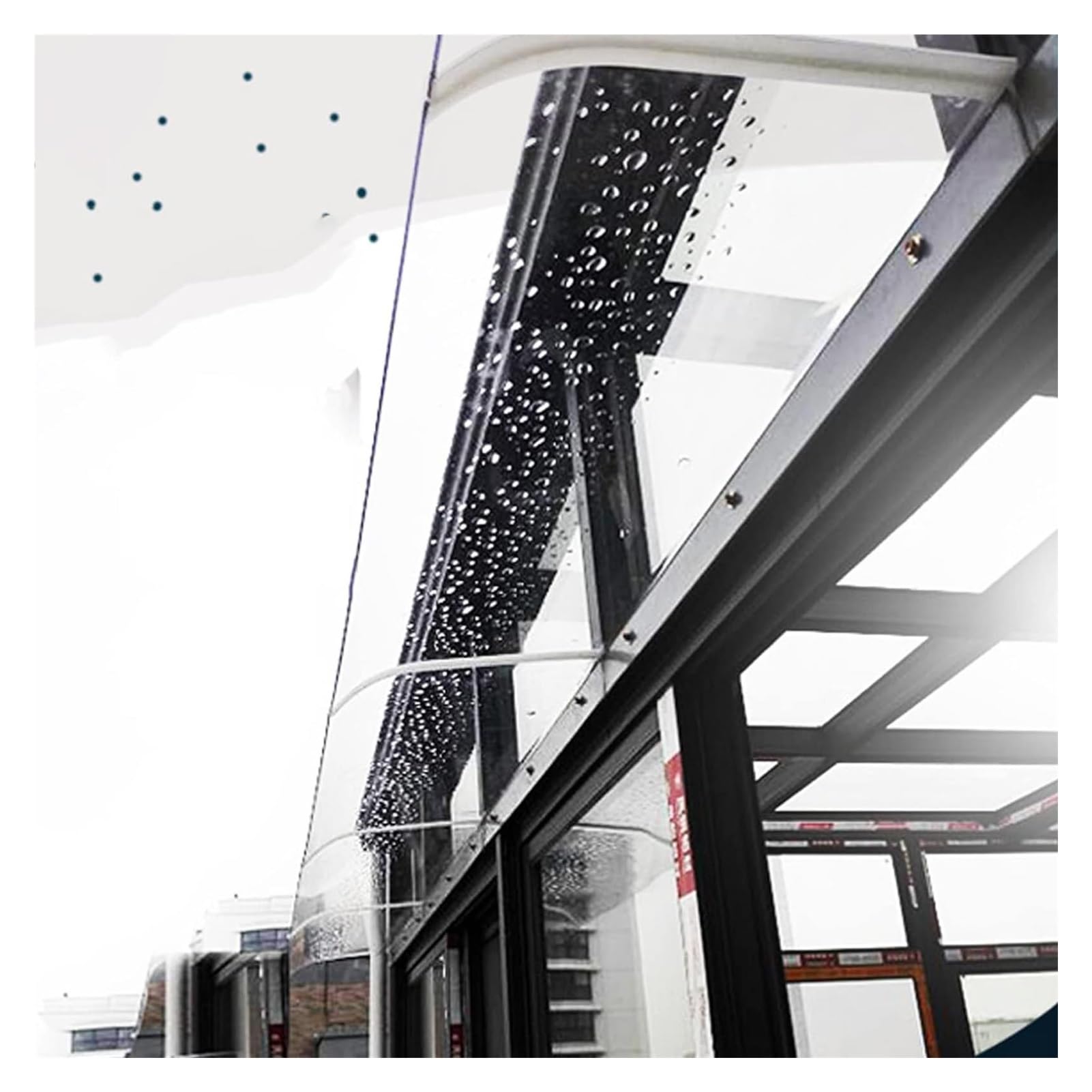 Abri de porte extérieur transparent imperméable 40x100 pour gazebo et balcon