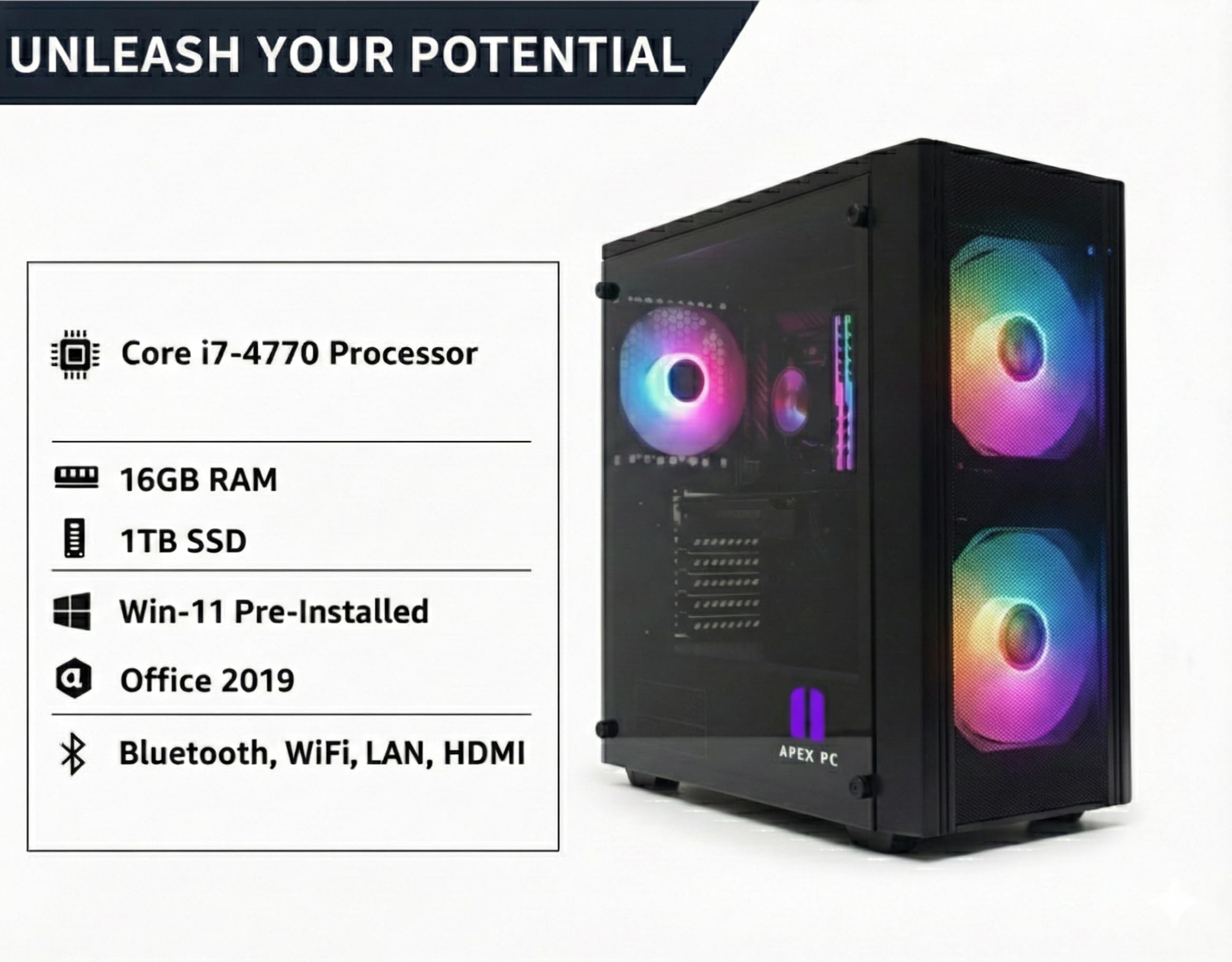 Premium Assembled PC Desktop | Core i7 4th Gen 4770 (3.4GHz