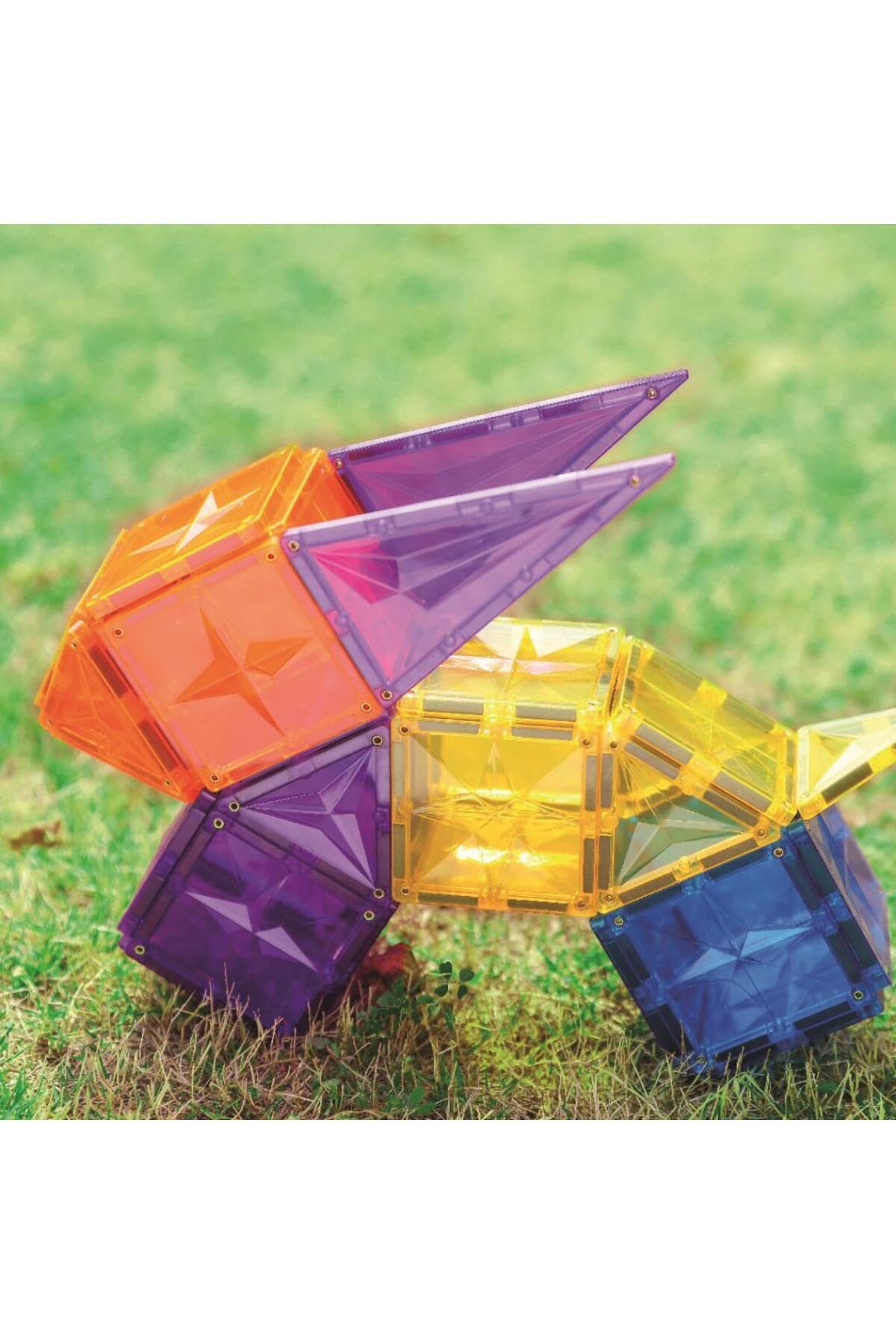 Original-Bausatz in Knallfarben 60 Teile, langlebiges Magnetspielzeug, Robustes Lernspielzeug, erweiterbare Sets, für Kinder ab 3 Jahren