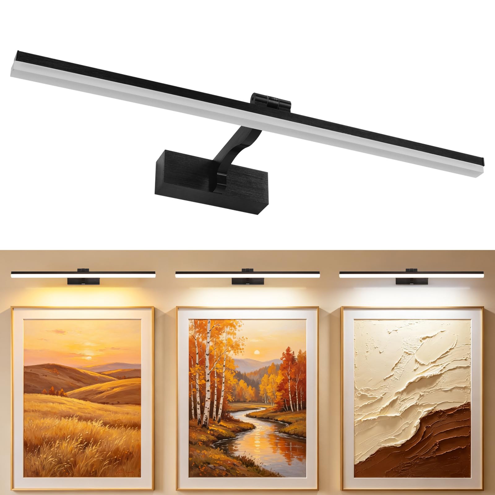 LED Spiegelleuchte Bad 60CM, 12W 1320LM Bilderleuchte Badlampe Wand Spiegel Licht Spiegelbeleuchtung Spiegelleuchte Spiegelschrank Beleuchtung Spiegellampe Dimmbar