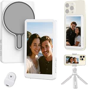 Wireless Magnetic Selfie Monitor Screen for iPhone 16 & Older and Android