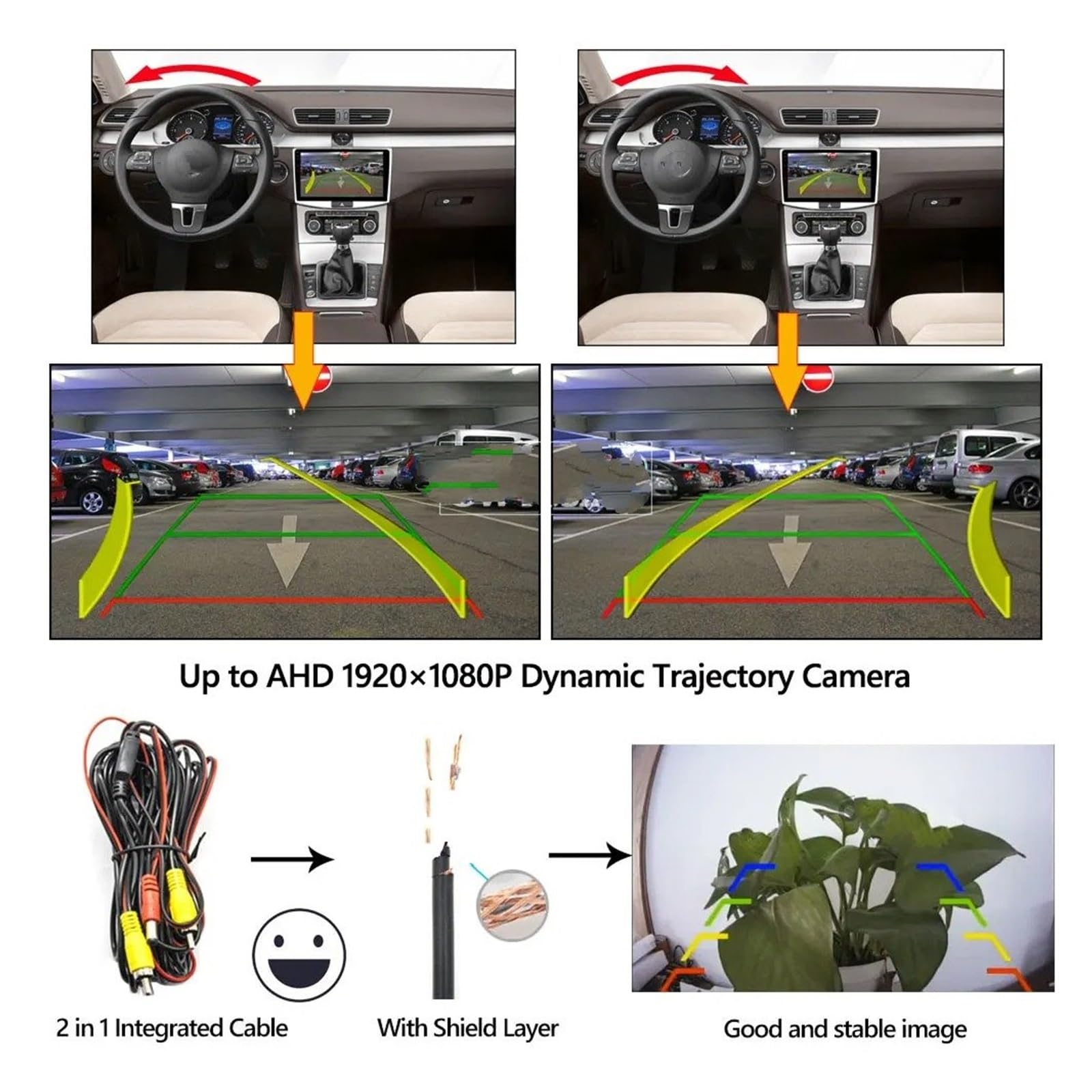 Cámara Trasera Cámara De Visión Trasera para Jeep para Renegade 2015 2016 2017 2018 2019 Visión Nocturna Marcha Atrás 170 Grados AHD 1920x1080P Reversa(AHD 720P CVBS 150)