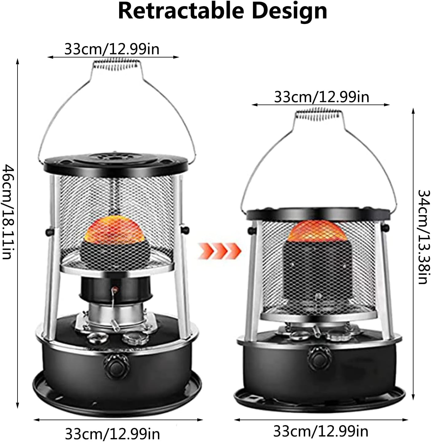 4.5L Kerosene Heater Stove for Indoor and Outdoor Use, Non Electric Heater for Camping Fishing and Survival Emergency, Portable Liftable Camping Stove, with 4 Wicks and 1 Pair of Gloves,Blue