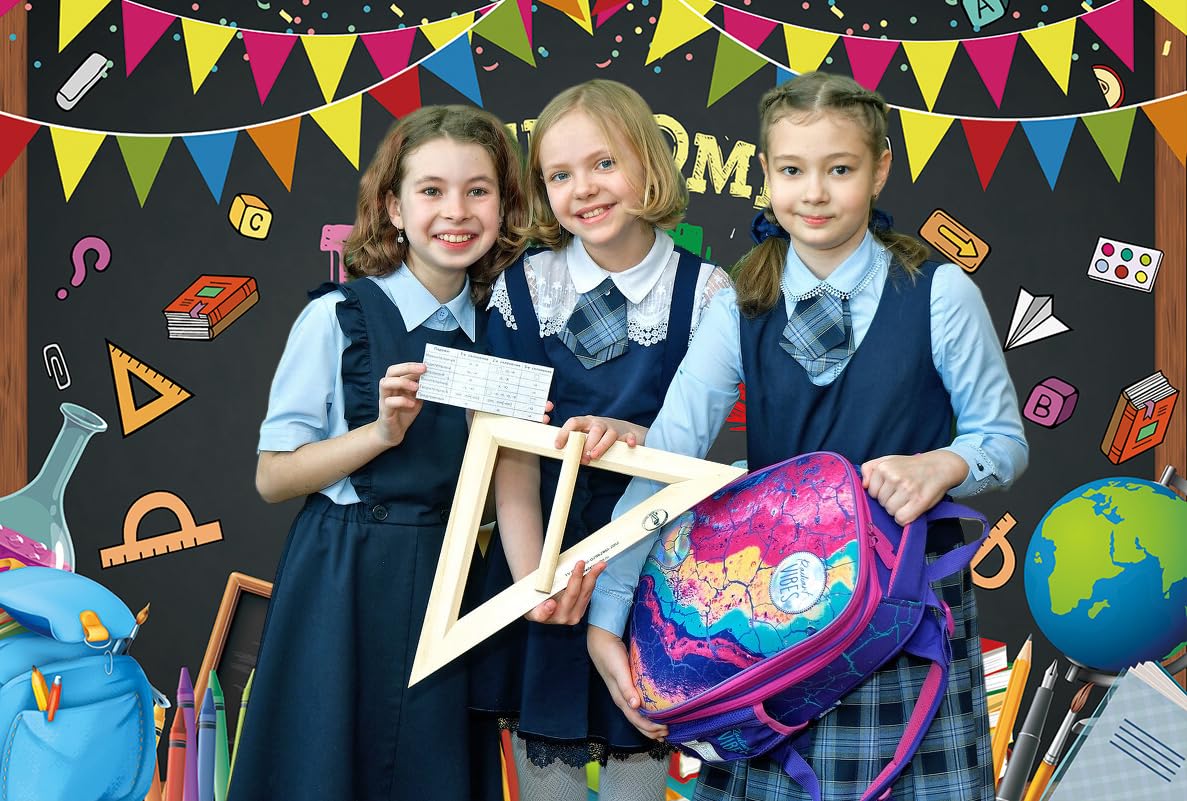 Welcome Back To School Banner 2025 – 2,4 X 1,8 M, Fotohintergrund Aus Vinyl – Für Schulanfang, Kindergarten, Partys