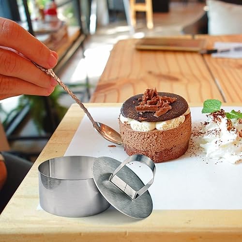 Miniatura 5 de Molde redondo de 6 piezas para anillos de pastel, molde de mousse de acero inoxidable de 3 pulgadas, molde para mini panqueques de pastelería y