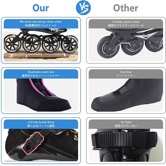 Professional Inline Speed Skates for Adults Adjustable Racing Inline Skates, Low Profile Racing Inline Skates Shoes for Men Women Unisex