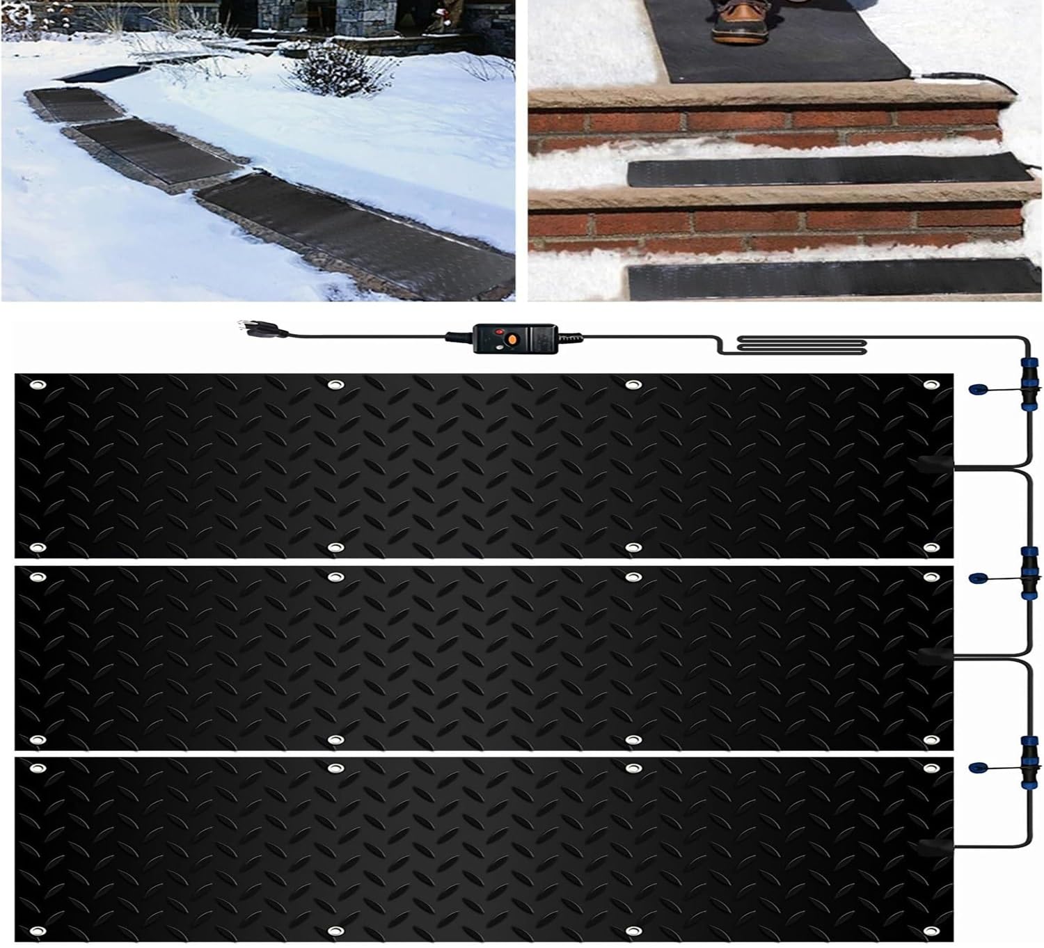1/2/3/4/5 tappetini termici per sciogliere la neve per l'ingresso, tappetini per esterni, ora per rimuovere l'inverno, riscaldamento delle scale antiscivolo per