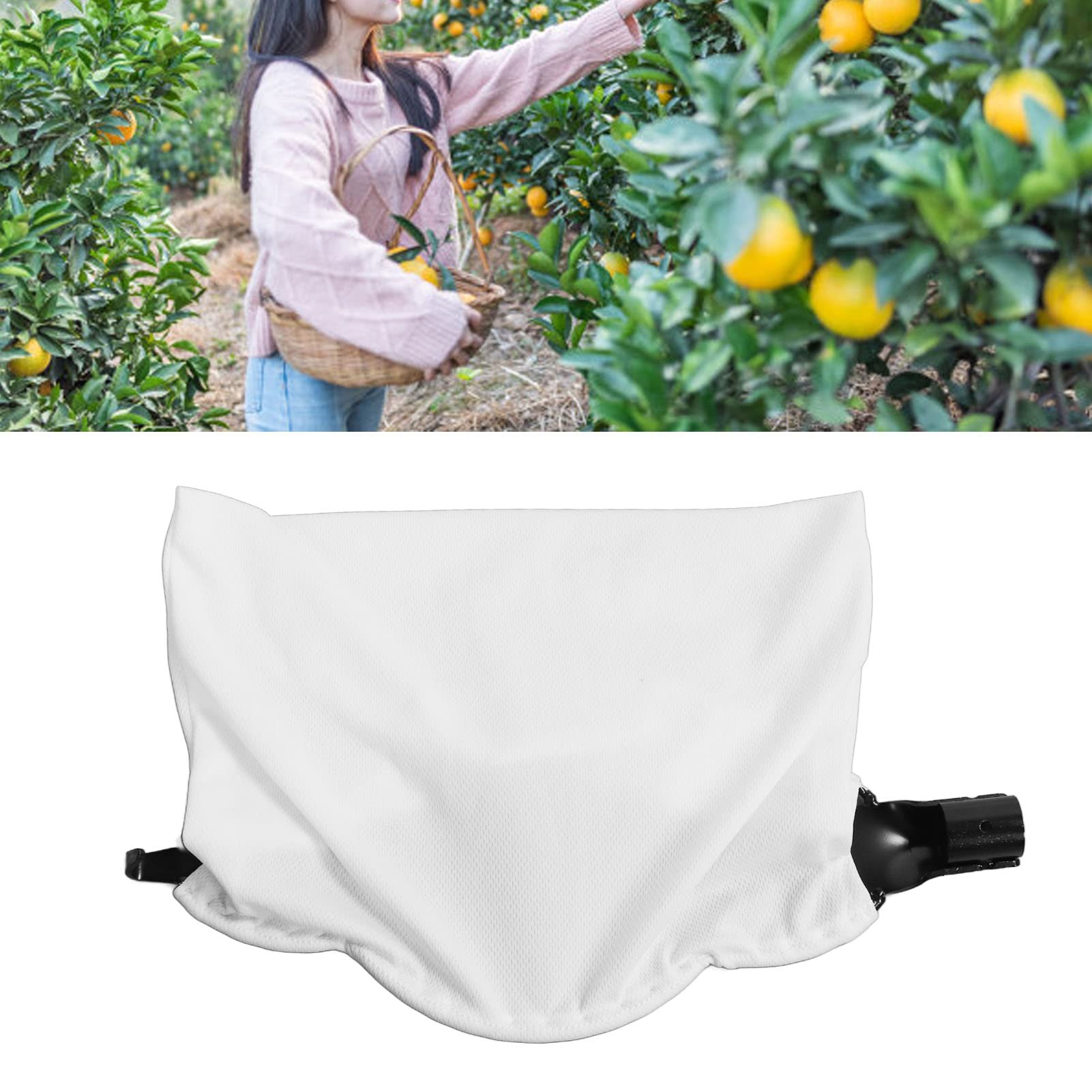 HEEPDD Recolector de Frutas con Cuchillas en Forma de V, Cesta de Cosecha con Cabezal Liviano, Bolsa Elástica Grande para Recolección