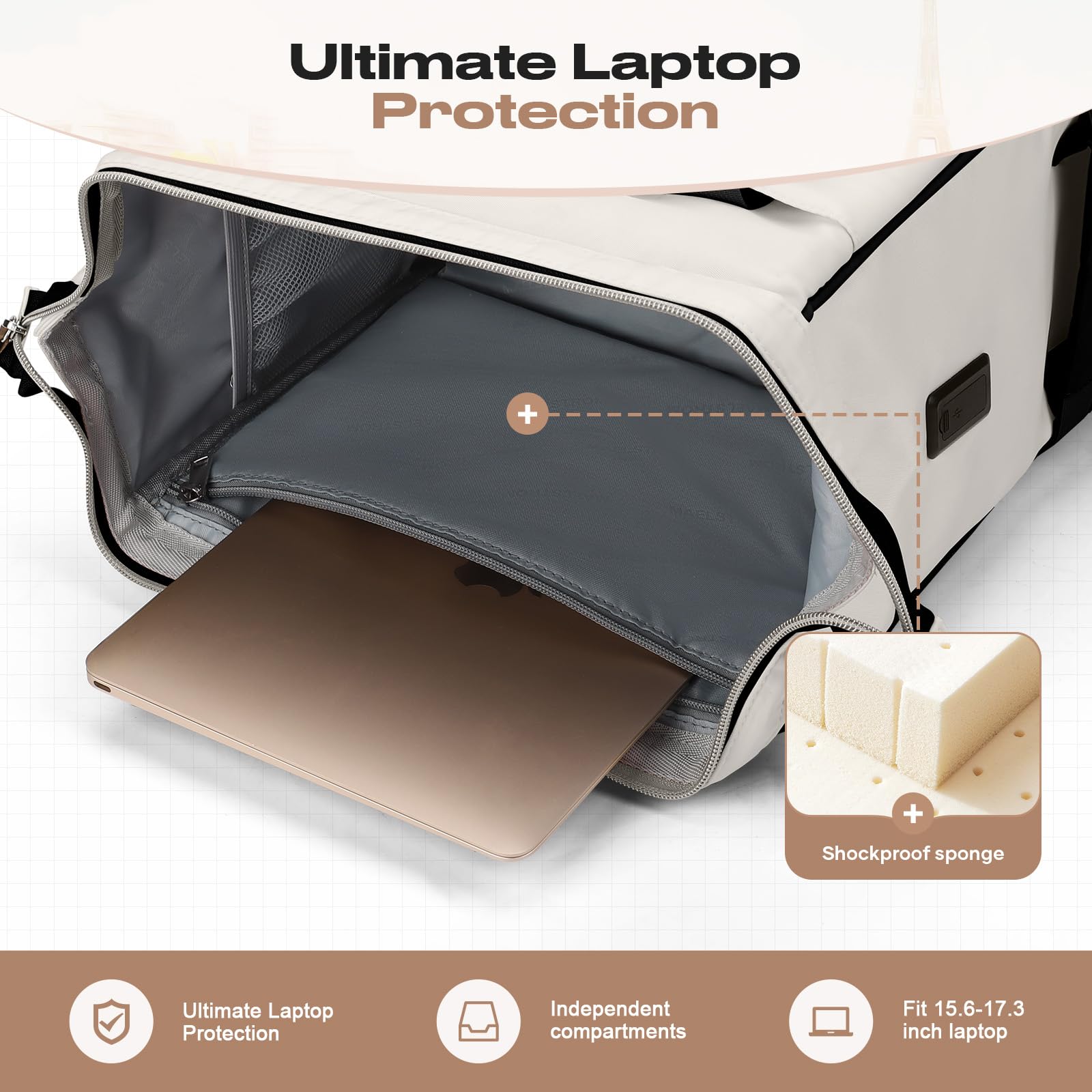Maelstrom Zaino da viaggio con portapranzo (nero-beige)