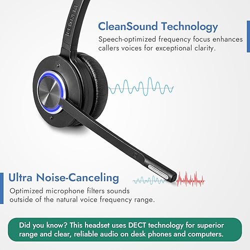 Miniatura 2 de Leitner LH570 Auriculares inalámbricos de oficina 2 en 1 con micrófono - Auriculares para computadora y teléfono (auriculares DECT, no Bluetooth)