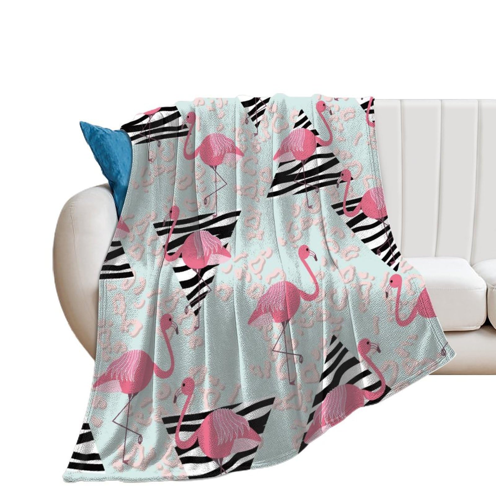 Couverture polaire flamant triangulaire plaid lit canapé 150x200