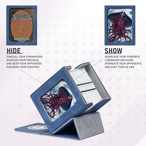 Miniatura 5 de Infinity Guard Caja de cartas para MTG, Magic Commander Deck Box se adapta a más de 200 tarjetas sin fundas para TCG CCG Trading Cards (Denim)